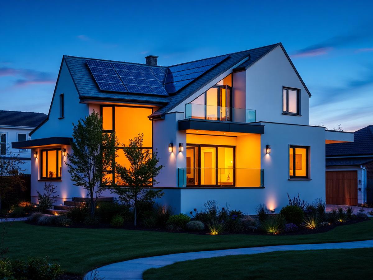Modern home with solar